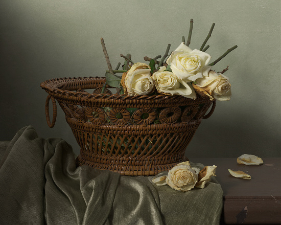 Nature morte avec corbeille de roses